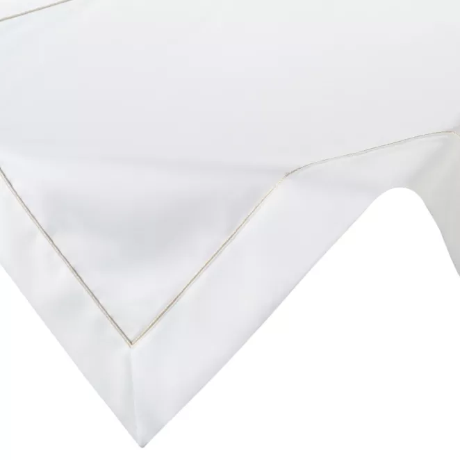 Bieżnik na stół biały 85x85cm MADELE z delikatną złotą lamówką