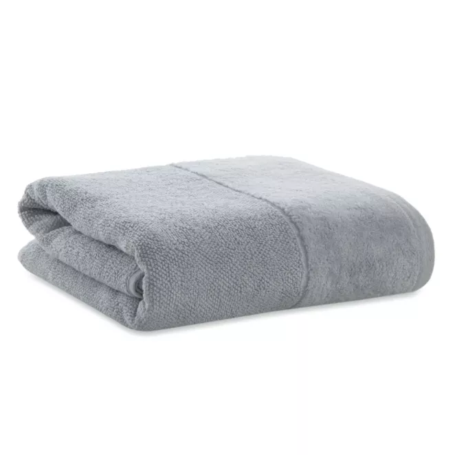 Ręcznik kąpielowy FERO z welwetową bordiurą srebrny 70x140 cm Eurofirany