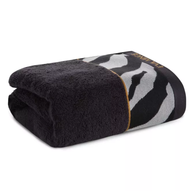 Ręcznik kąpielowy 50X90 cm bawełniany kolor czarny,szary z designerską bordiurą 500 g/m2 EVA 22 Eva Minge Eurofirany