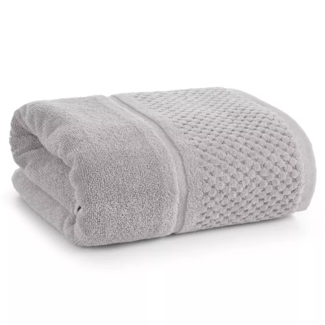 Ręcznik do rąk 30x50 cm bawełniany kolor stalowy z efektowną bordiurą 550 g/m2 IBIZA Eurofirany