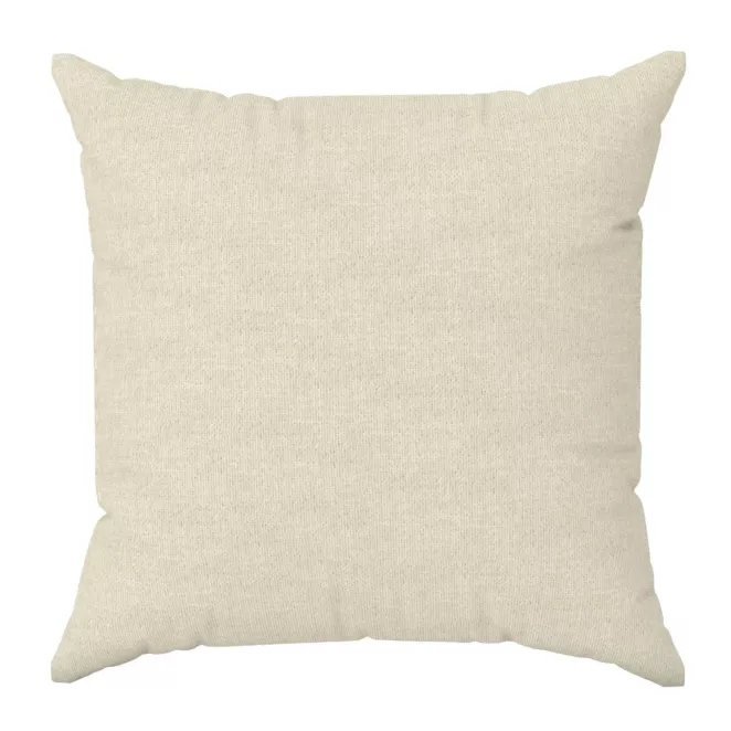 Poszewka szyta kremowa z tkaniny zaciemniającej typu dimout o naturalnym splocie, z efektem melanżu