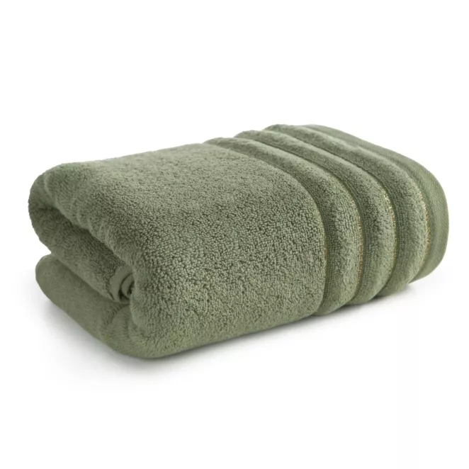 Ręcznik kąpielowy 50x90 cm bawełniany kolor zielony z błyszczącą bordiurą 500 g/m2 NADINE Eurofirany