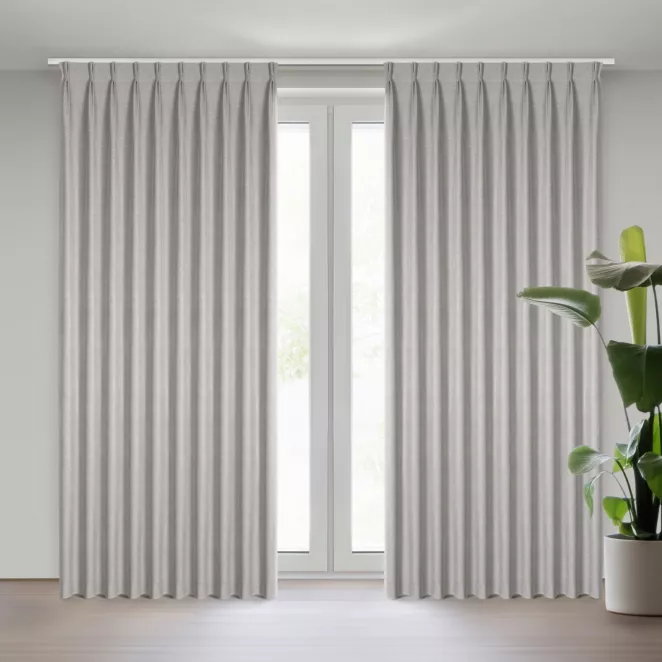 Zasłona ciemnobeżowa z 100% zaciemniającej tkaniny typu blackout 125x270 cm system flex - NELISA Eurofirany