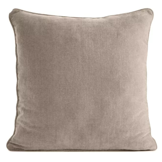 Poszewka na poduszkę 45x45 cm beżowa z szenilowej tkaniny - VANI Eurofirany