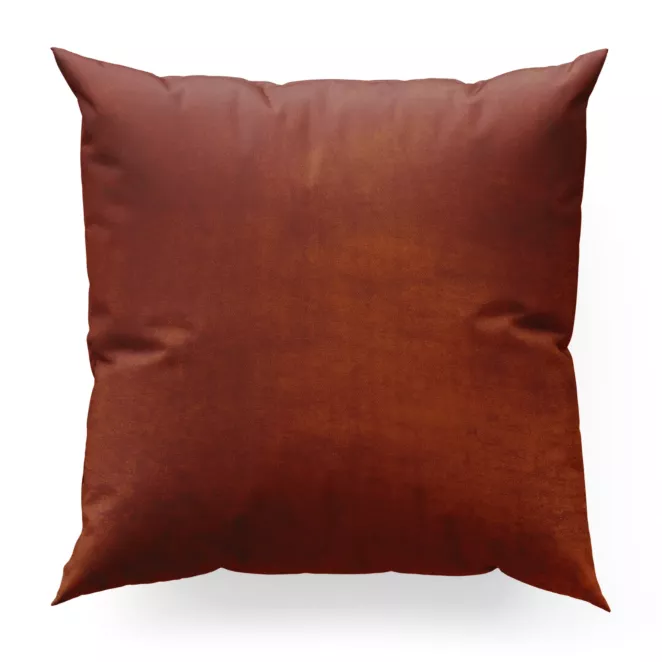 Poszewka szyta ITALIA ceglasta z tkaniny welwetowej o delikatnym połysku