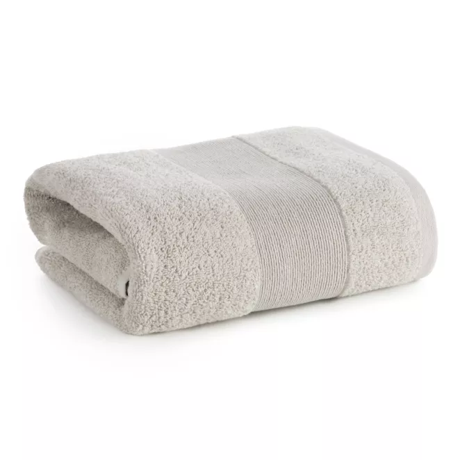 Ręcznik kąpielowy 70x140 cm bawełniany kolor beżowy z ozdobną błyszczącą bordiurą 500 g/m2 ZOJA Eurofirany