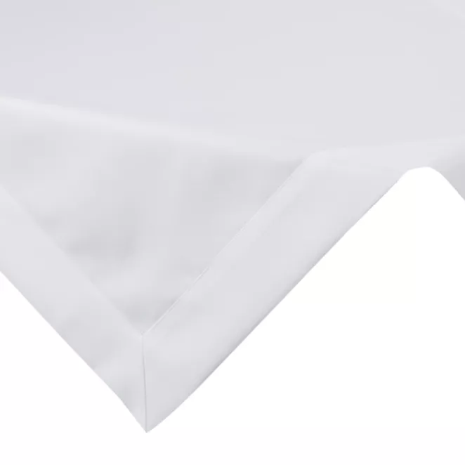 Obrus na stół 85x85 cm biały zdobiony kantą - LUCY - Eurofirany