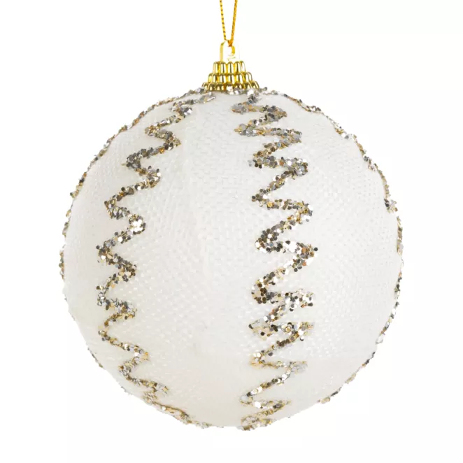 Dekoracyjna bombka choinkowa zdobiona drobnymi kryształkami Eurofirany