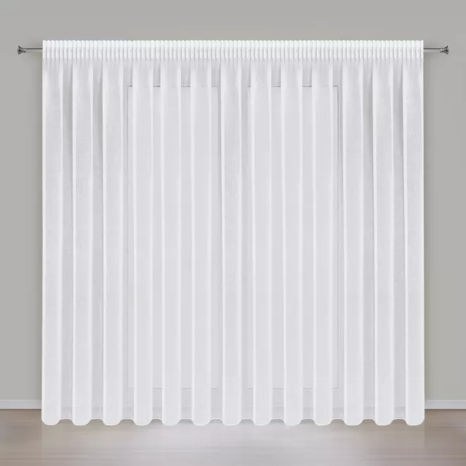 Firana biała z gładkiej matowej etaminy 350x250 cm taśma ELPIDIA Eurofirany