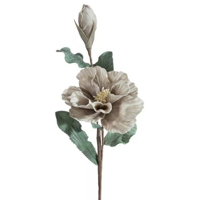 Kwiat sztuczny ciemnobeżowy z plastycznej pianki foamiran 70 cm Eurofirany