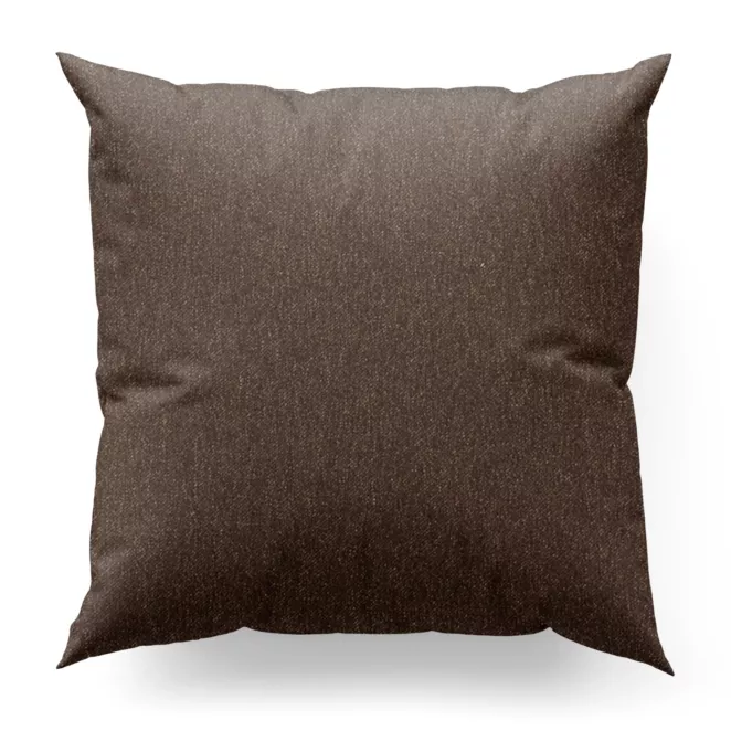 Poszewka szyta brązowo bordowa z tkaniny o grubym splocie i efektem melanżu