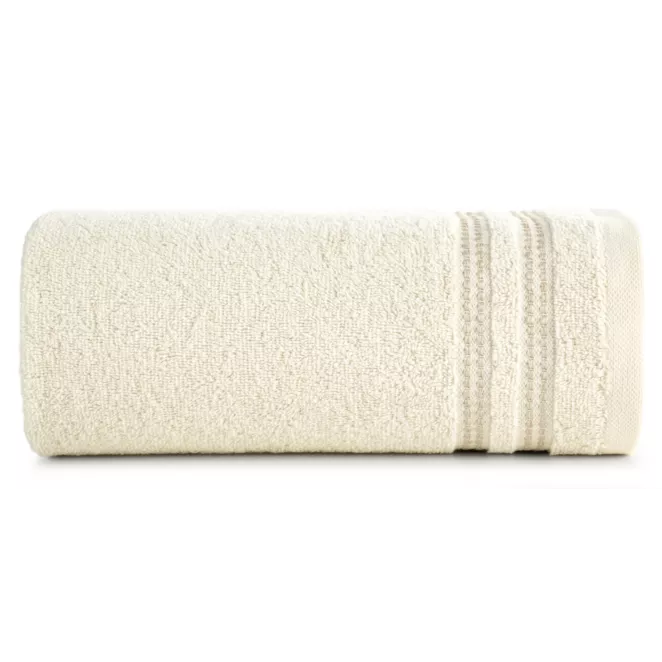 Ręcznik łazienkowy ALLY bawełniany z subtelną bordiurą w paseczki Eurofirany