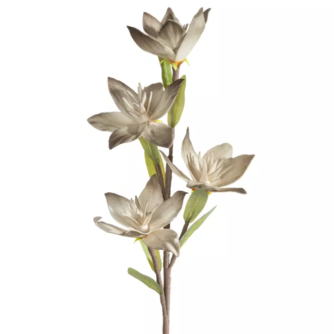 Kwiat sztuczny ciemnobeżowy z plastycznej pianki foamiran 50 cm Eurofirany