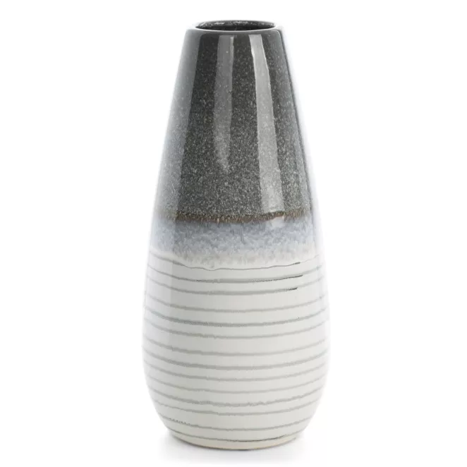 Wazon dekoracyjny biało, popielaty 19x19x39 cm VIKI Eurofirany