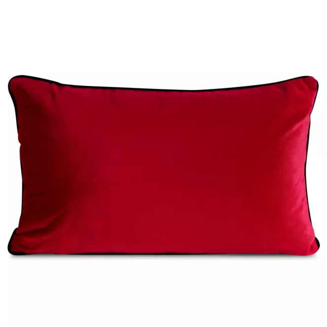 Poduszka 30 x 50 cm welwetowa czerwona z kontrastującą lamówką GAJA 3 Eurofirany