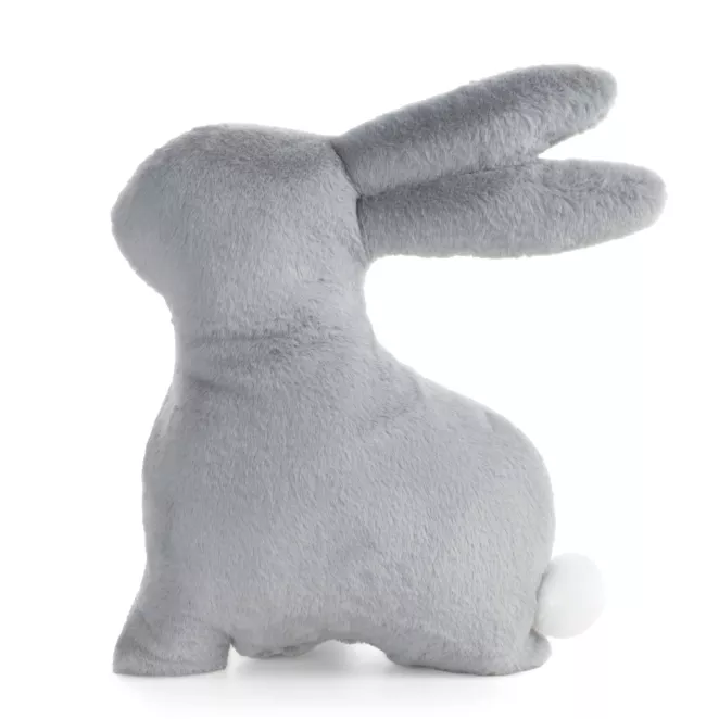 Wielkanocna poduszka w kształcie zajączka 35x39 cm srebrna WIOSNA 131 Eurofirany