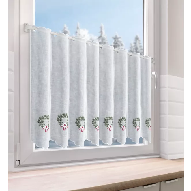 Tkanina firanowa zazdrostka z haftem świątecznym Eurofirany
