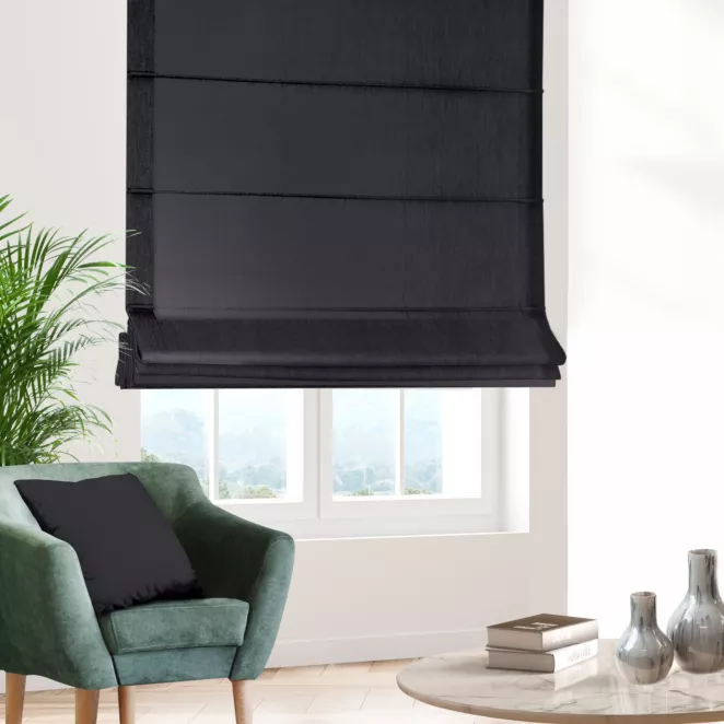 Roleta rzymska stalowa z jednokolorowej gładkiej tkaniny