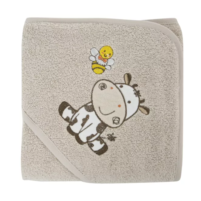 BABY 67 bawełniany ręcznik z kapturkiem z motywem krówki Eurofirany