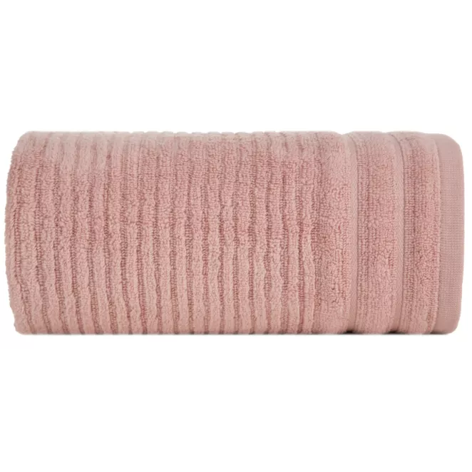 Ręcznik do rąk 30x50 cm bawełniany kolor pudrowy w prążki 400 g/m2 SAMMY Eurofirany