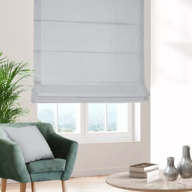 Roleta rzymska naturalna z tkaniny o naturalnym splocie w stylu eko