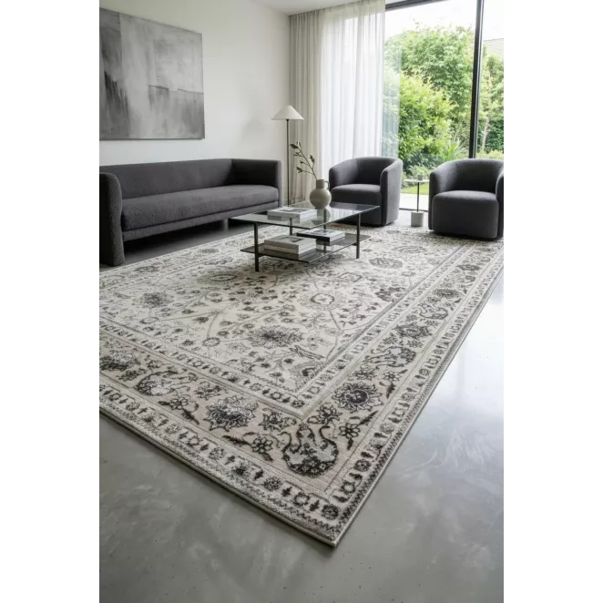Dywan 60x100 cm beżowo, brązowy zdobiony roślinnym wzorem VIANA Eurofirany