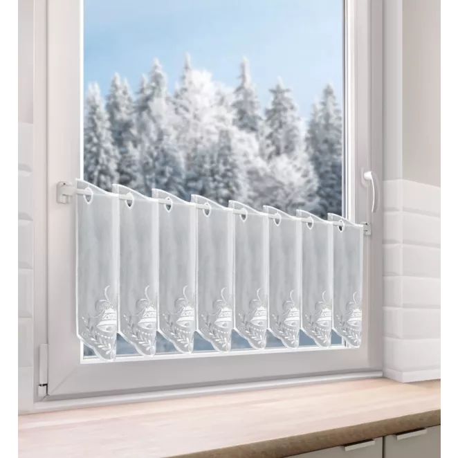 Tkanina firanowa zazdrostka z świątecznym haftem Eurofirany