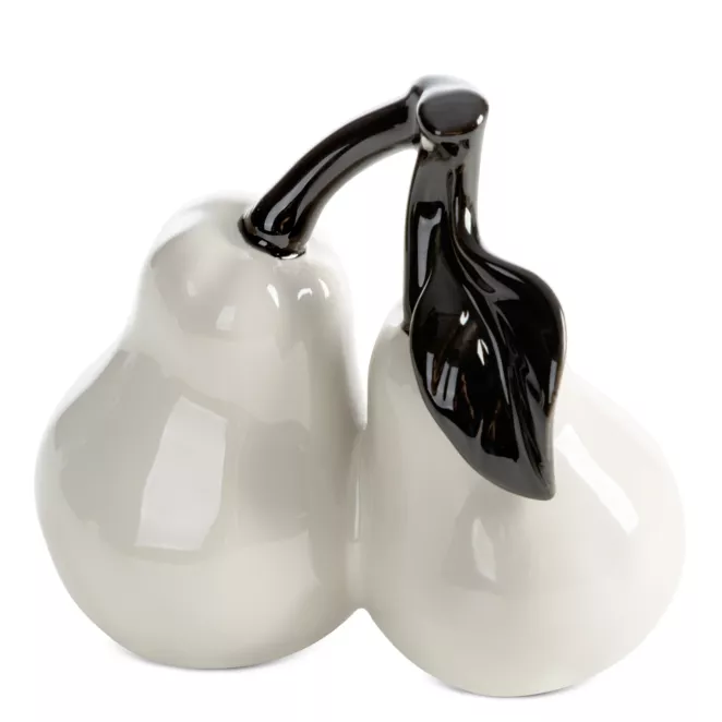 Figurka dekoracyjna kremowo, czarna gruszka 14x8x13 cm SIMON Eurofirany