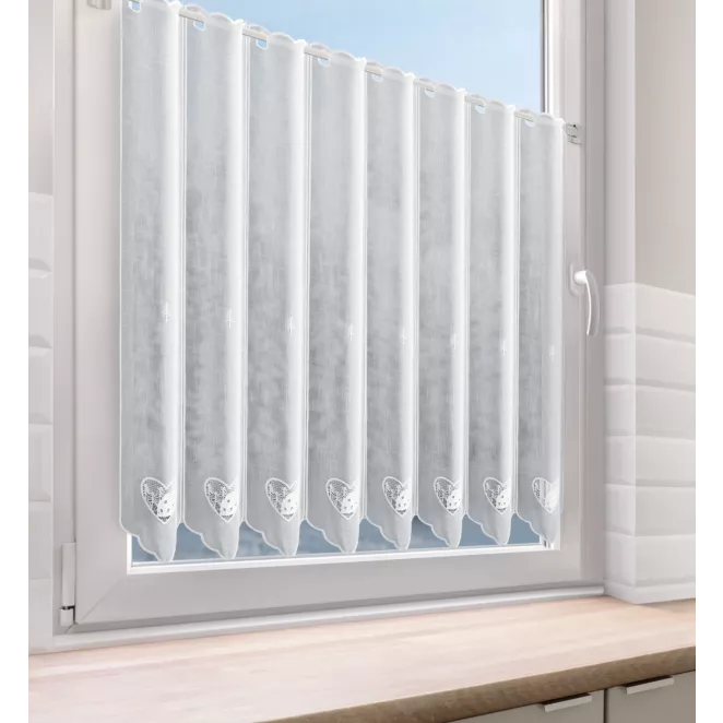 Tkanina firanowa zazdrostka zdobiona haftem z akcentem świątecznym  Eurofirany