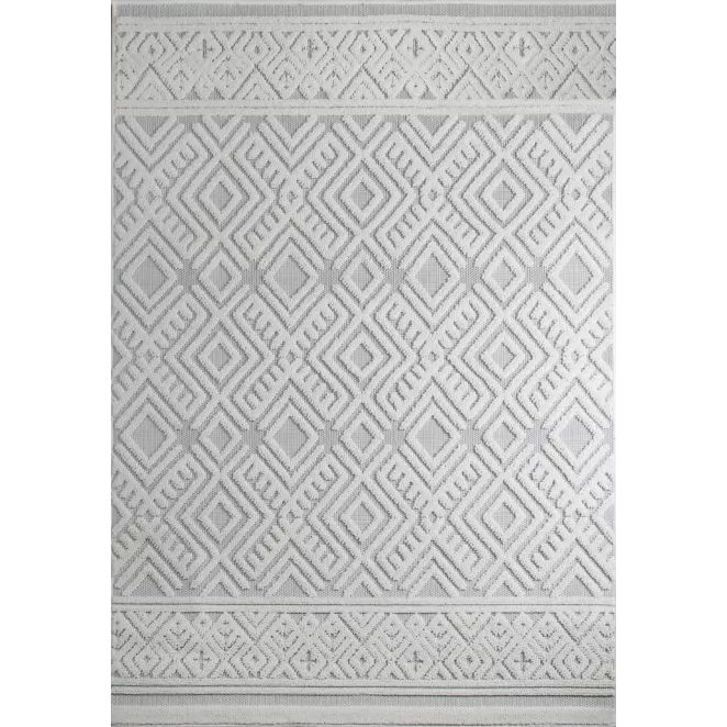 Dywan 80x150 cm beżowy zdobiony pętelkowym geometrycznym wzorem DIDAR7  Eurofirany