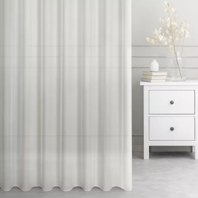 Firana szyta na taśmie 8 cm ORIANA kremowa z gęstej, matowej żorżety