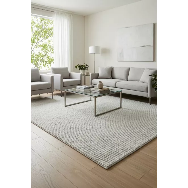 Dywan 60x100 cm srebrny o gęstym pętelkowym splocie PORTO2 Eurofirany