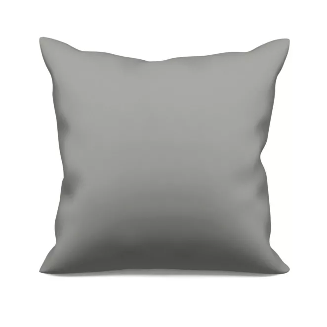 Poszewka szyta ciemnoszara z gładkiej tkaniny typu dimout