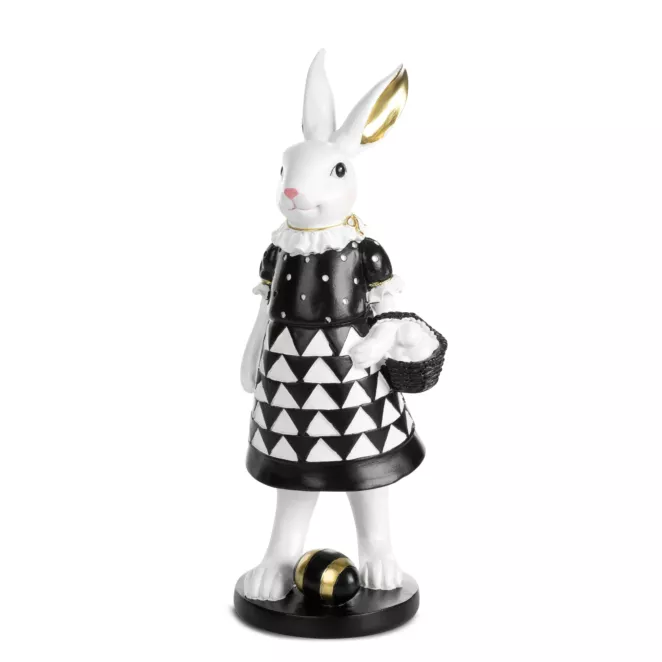 Wielkanocna figurka zajączka w uroczej sukience Eurofirany