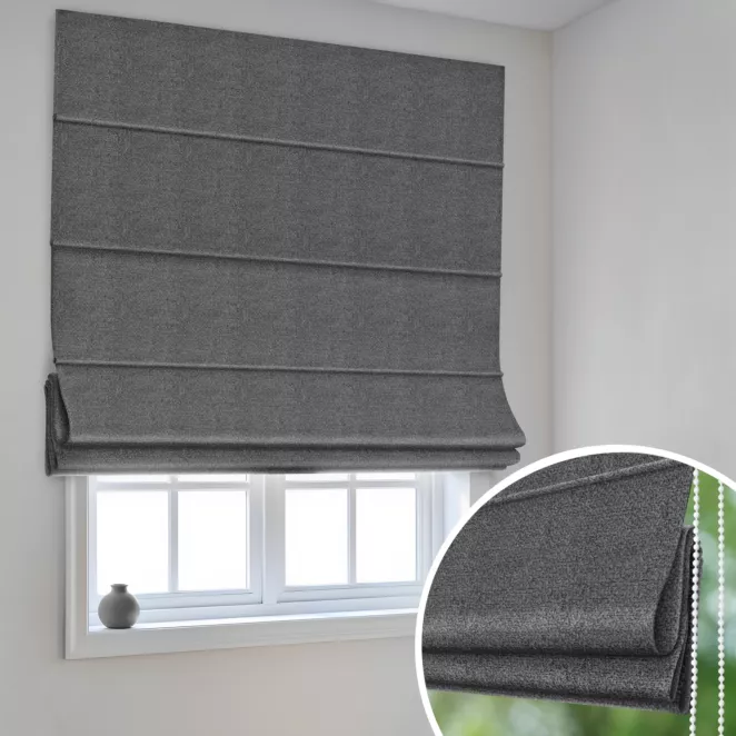 Roleta rzymska stalowa z tkaniny typu dimout o średnim stopniu zaciemnienia