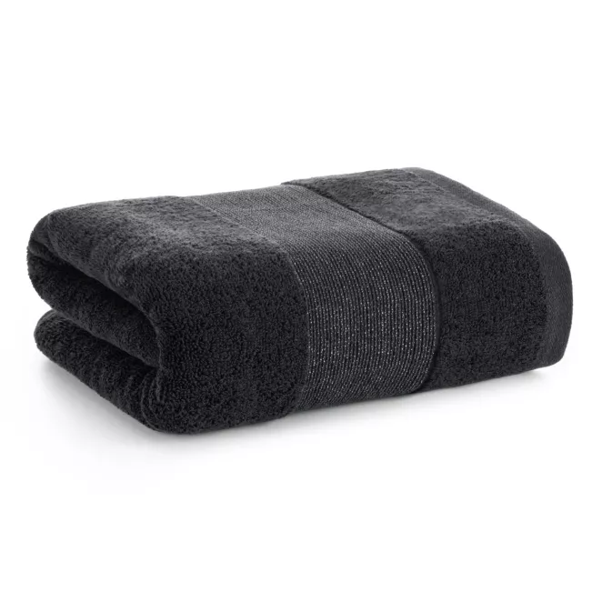 Ręcznik do rąk 30x50 cm bawełniany kolor czarny z ozdobną błyszczącą bordiurą 500 g/m2 ZOJA Eurofirany