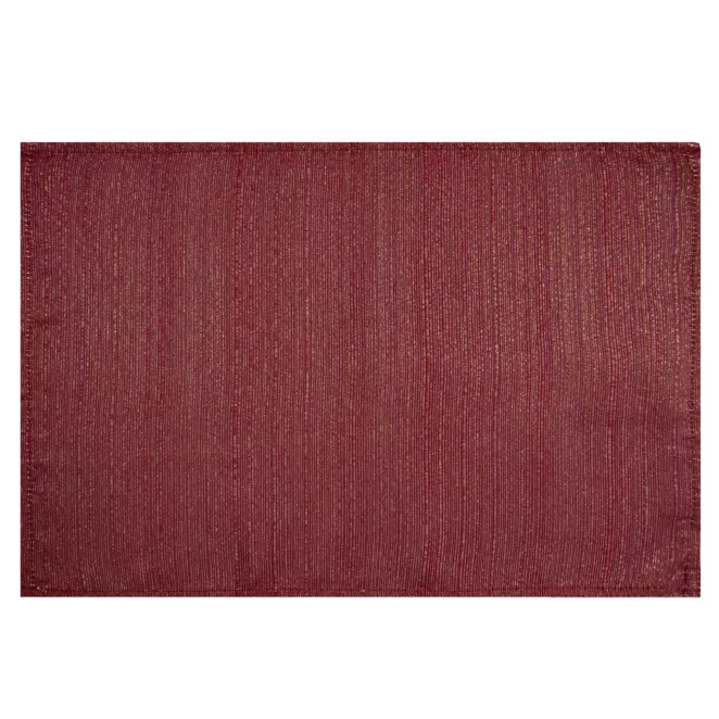 Komplet 4 szt. serwetek bordowych 30x40 cm przetykane błyszczącą nicią - GLAMO Eurofirany