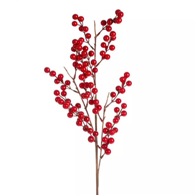 Czerwona gałązka dekoracyjna z jagodami na choinkę 45 cm Eurofirany