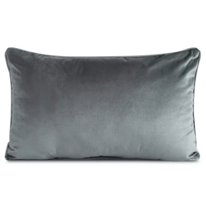 Poduszka 30 x 50 cm welwetowa grafitowa z kontrastującą lamówką GAJA 3 Eurofirany