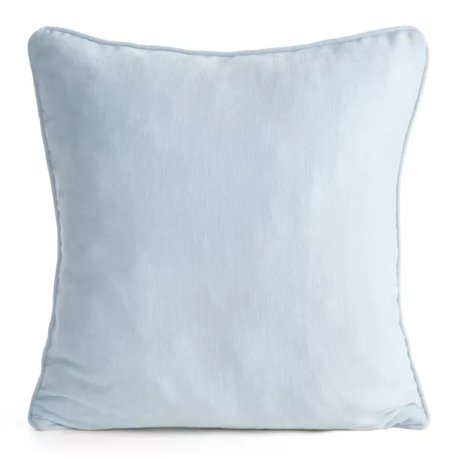Poszewka na poduszkę 45x45 cm szenilowa błękitna z ozdobną lamówką - VANI Eurofirany