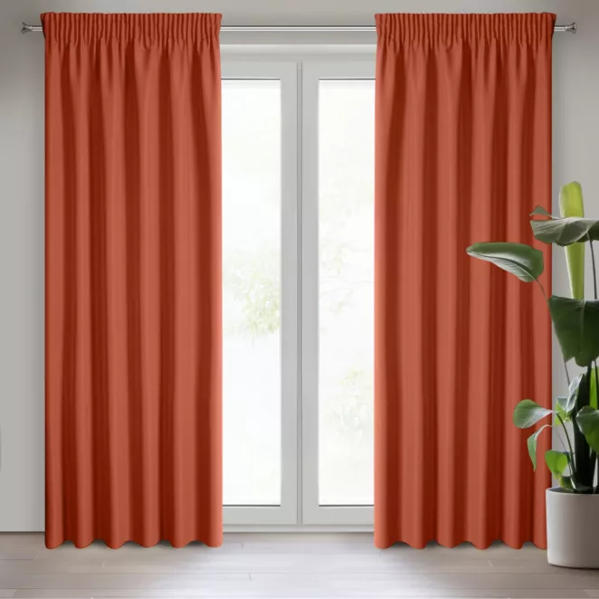 Zasłona ceglasta z matowej gładkiej tkaniny 140x270 cm taśma RITA Eurofirany
