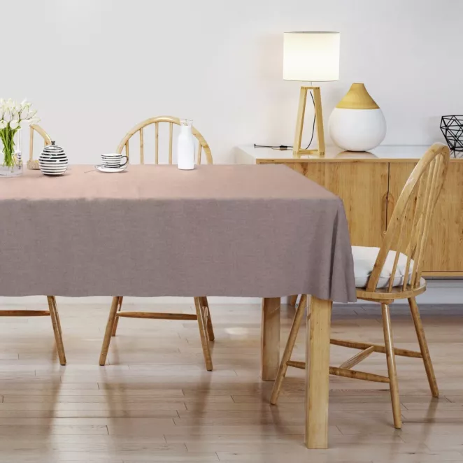 Obrus szyty wrzosowy miękka, szenilowa tkanina o wyraźnym splocie i delikatnym połysku
