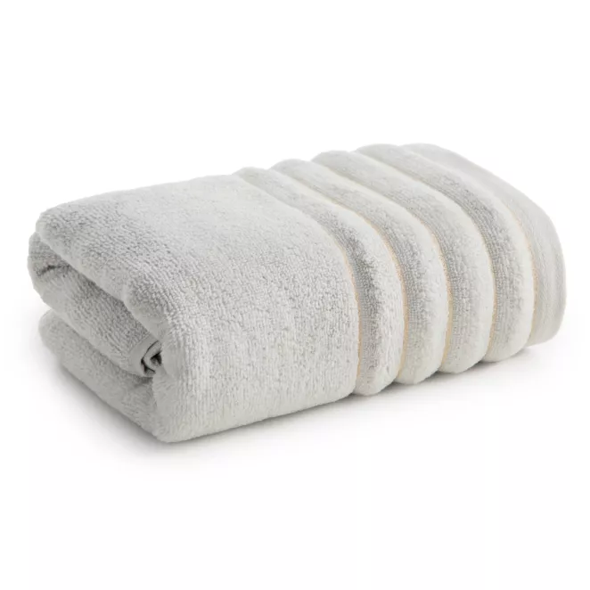 Ręcznik kąpielowy 70x140 cm bawełniany kolor srebrny z błyszczącą bordiurą 500 g/m2 NADINE Eurofirany