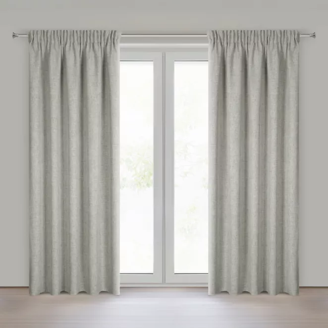 Zasłona ciemnobeżowa w stylu eko 140x270 cm taśma JULA2 Eurofirany