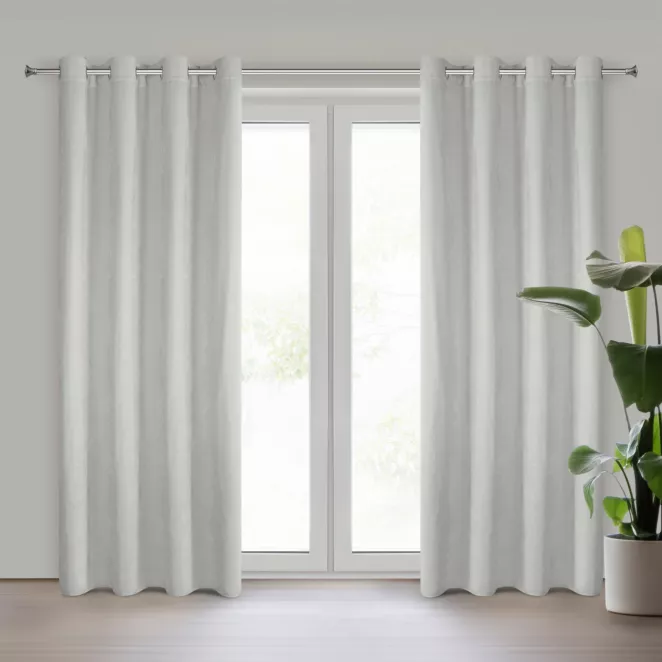 Zasłona platynowa z szenilowej tkaniny o strukturalnym splocie 140x250 cm przelotka - VANI Eurofirany