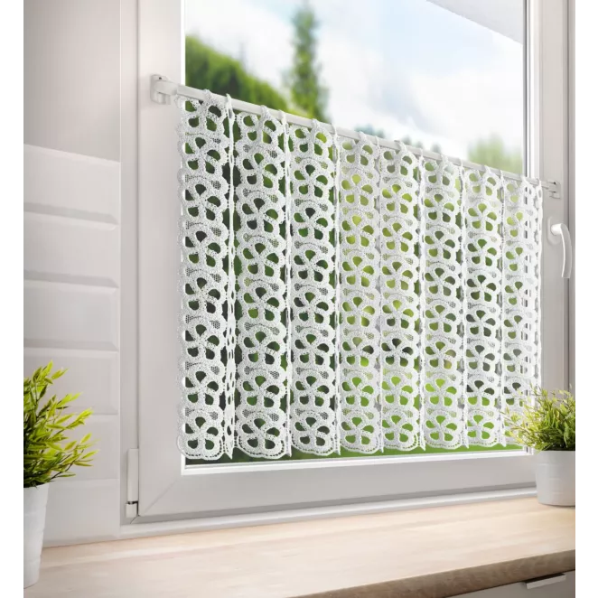 Tkanina firanowa zazdrostka gipiura z grubej nici kordonkowej Eurofirany