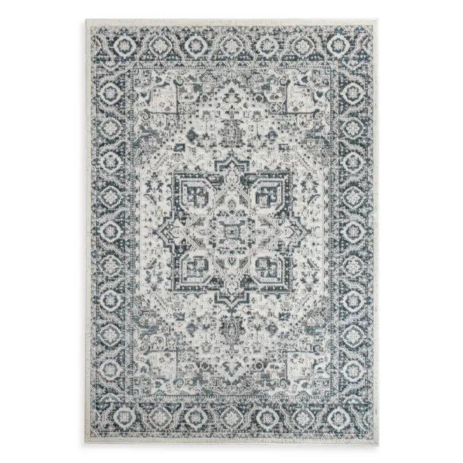 Dywan 60x100 cm niebiesko, kremowy z klasycznym wzorem w stylu vintage ELORA 2 Eurofirany