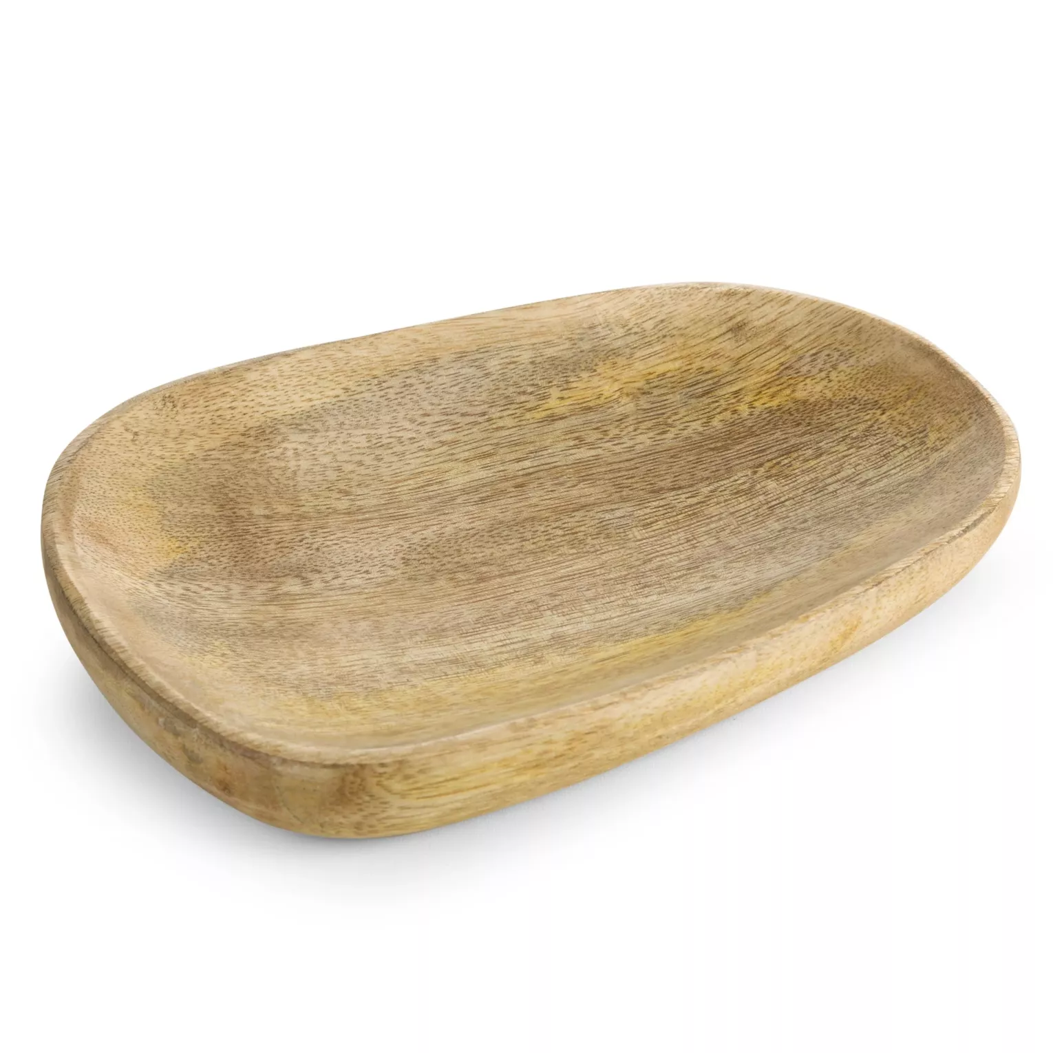 Patera drewniana dekoracyjna brązowa w stylu boho 18x14x3 cm Eurofirany
