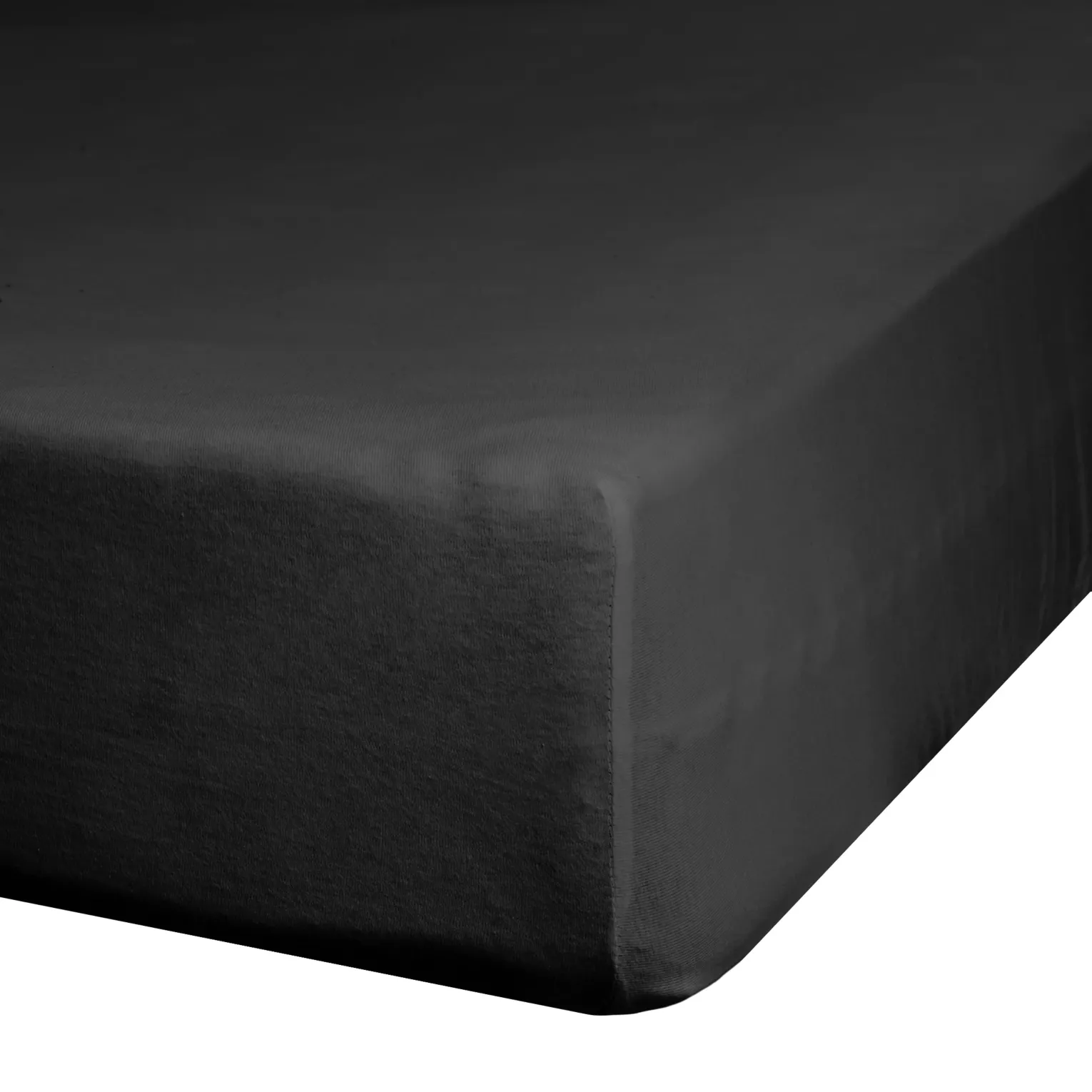 Prześcieradło gładkie z gumką 180x200 cm z satyny bawełnianej kolor czarny 125 g/m2 NOVA 3 Eurofirany