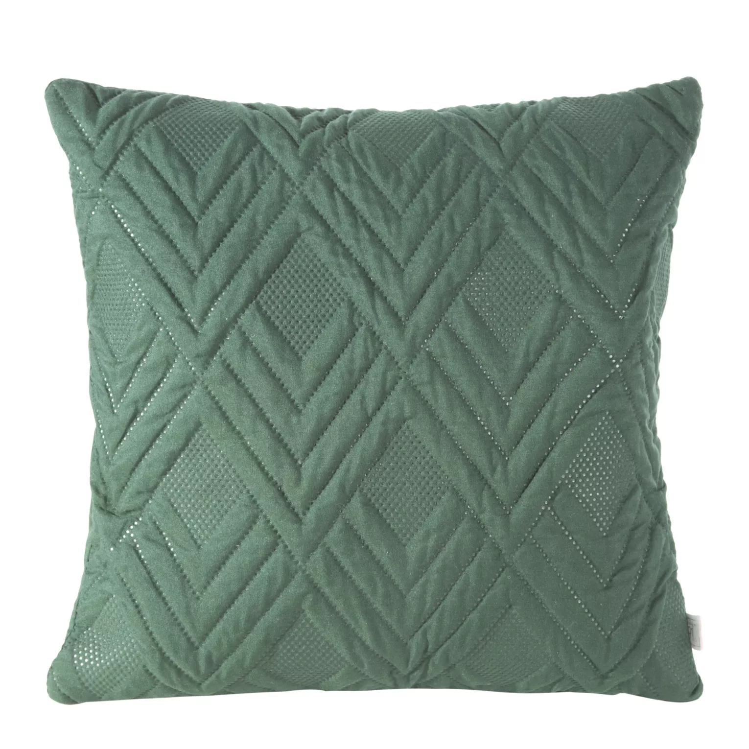 Poszewka na poduszkę 40x40 cm z geometrycznym wzorem wytłaczanym techniką hot press ciemnozielona ALARA DESIGN 92 Eurofirany